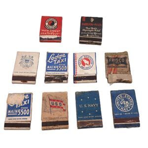 Lot of 10 Vintage Collectible Matchbook Covers Travel Memorabilia Match Book